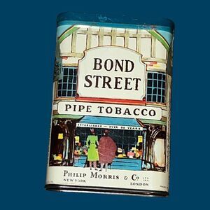 Bond Street Pipe Tobacco Tin Antique Advertising Phillip Morris & Co. Metal
